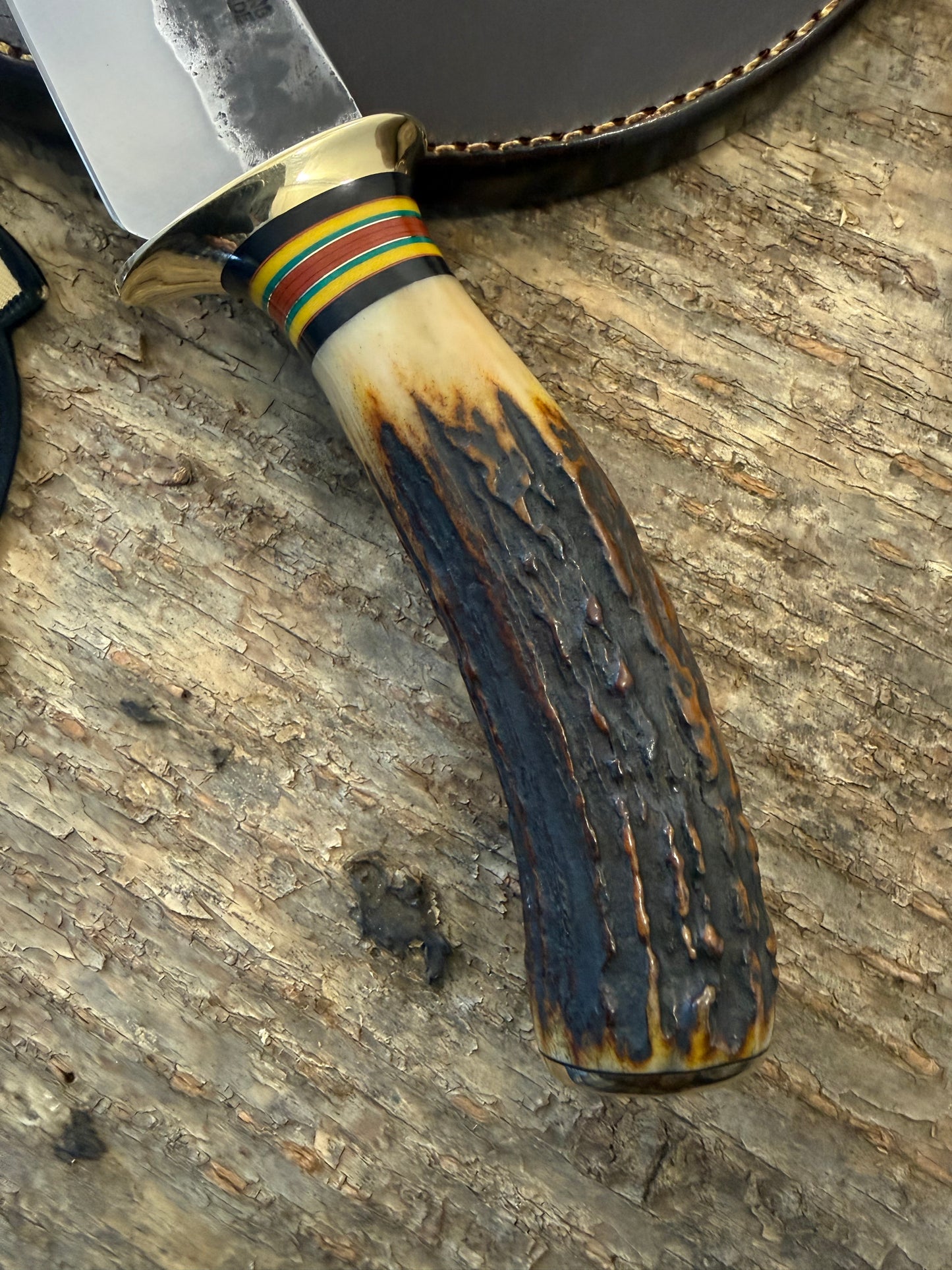 Treeman 5" Big Bay Hammermark Brass Red Sambar Stag