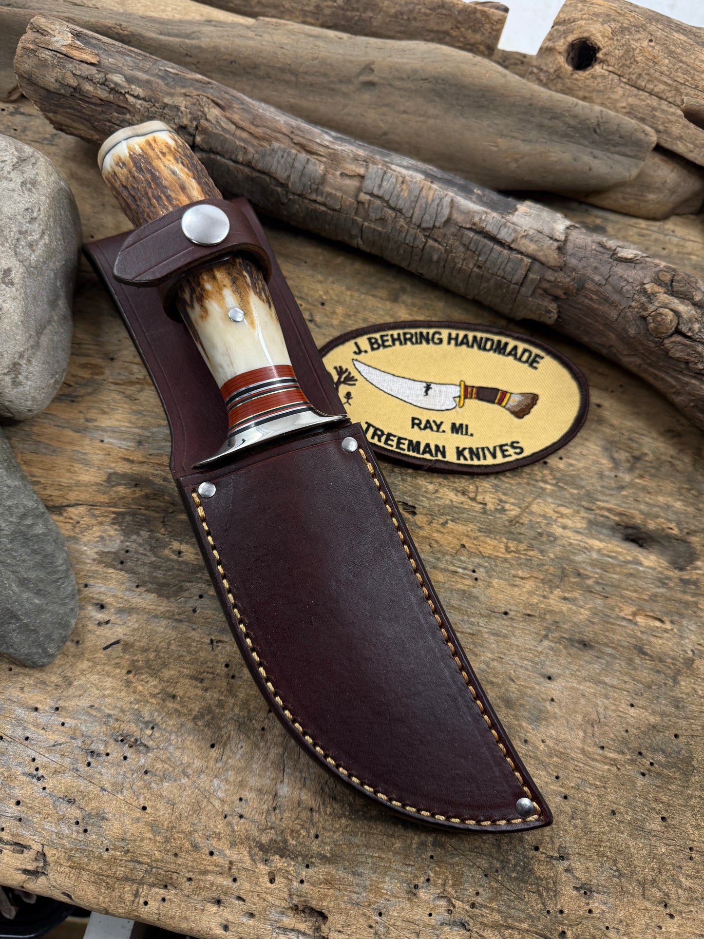 Treeman Fox River 5" Hammer mark Hunter Stag Handle