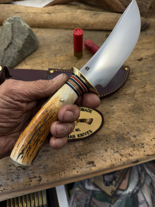 Treeman Woodcraft 6" Brass sambar stag Sheep horn butt