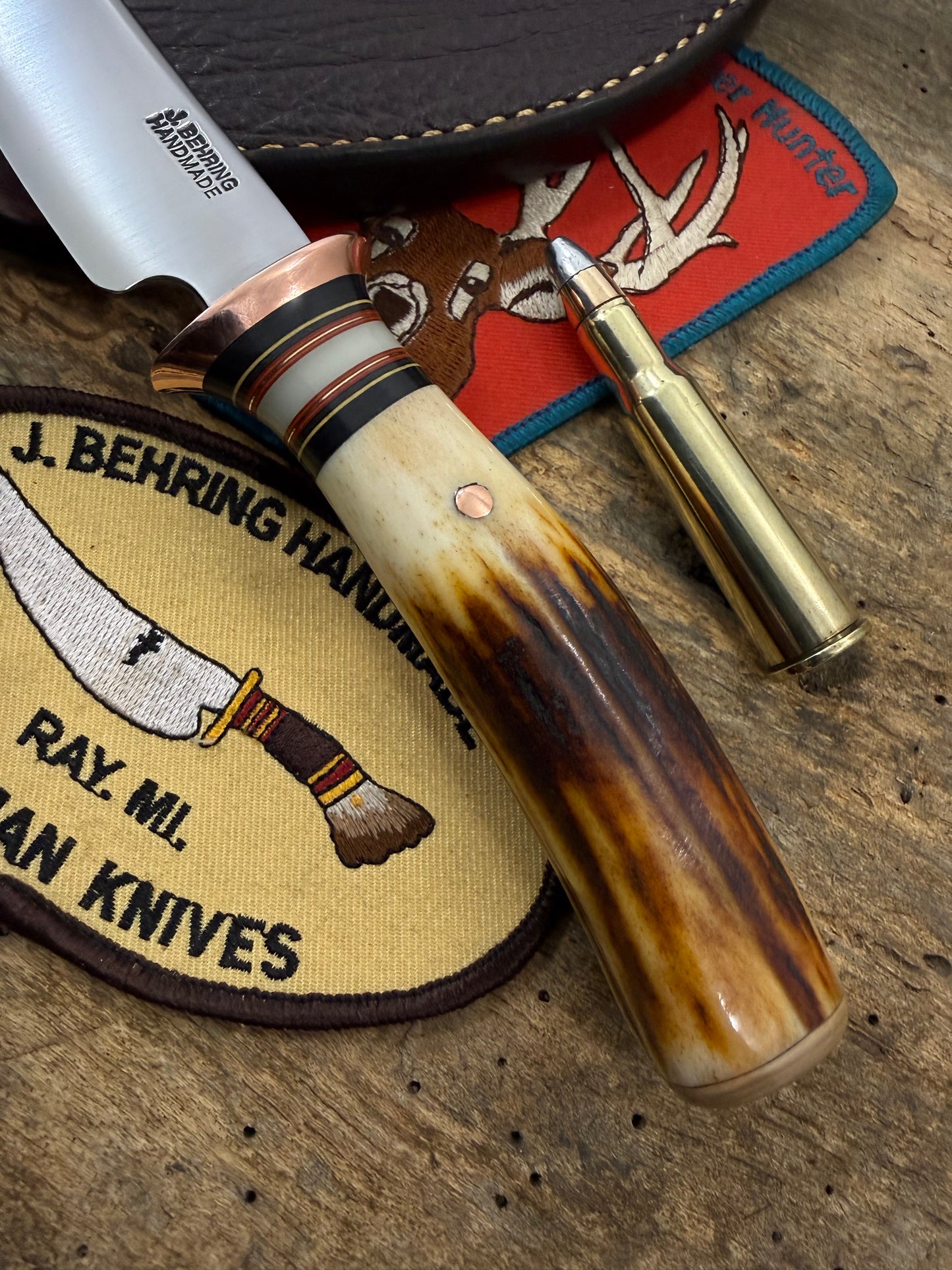 Treeman Deer & Trout Copper Guard 100 plus year old stag Glow spacer Mammoth Butt cap Shark sheath