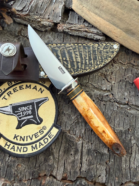 Treeman Artifact Ivory Trout Knife Crock Sheath AEB-L