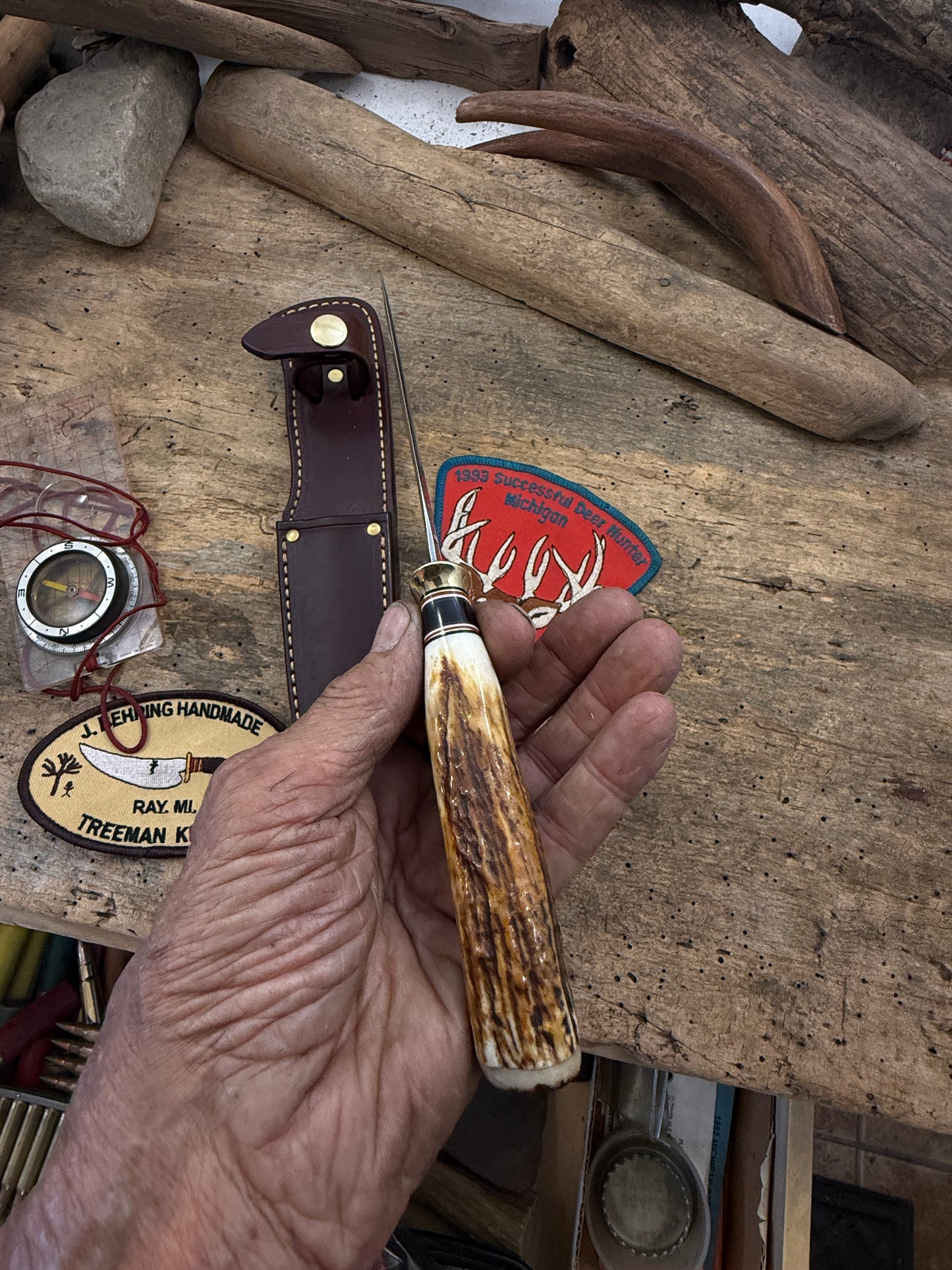 Treeman 5" AEB-L Deer & Trout Sambar Satg Sheep Horn butt