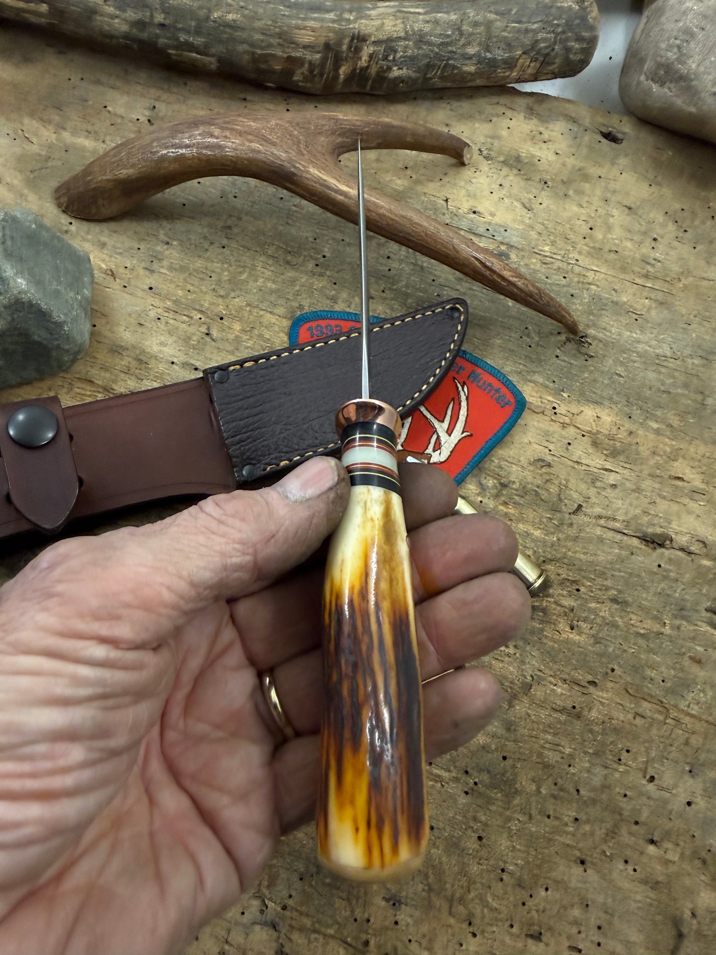 Treeman Deer & Trout Copper Guard 100 plus year old stag Glow spacer Mammoth Butt cap Shark sheath