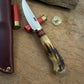 Trout & Bird Sticker AEB-L Stainless Old Stag Sheep Horn Butt