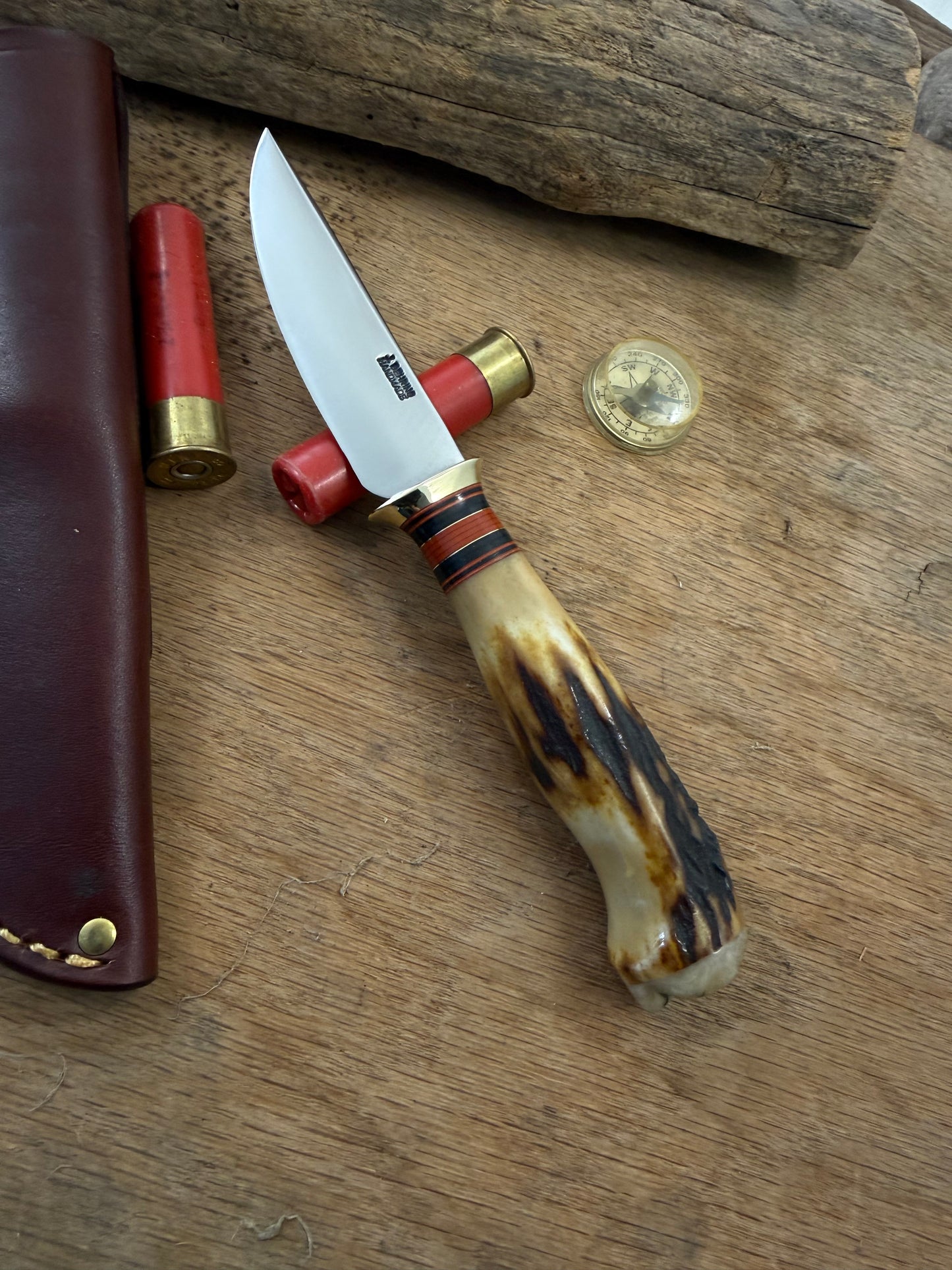 Trout & Bird Sticker AEB-L Stainless Old Stag Sheep Horn Butt