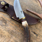 Treeman  5" Copper Harbor AEB-L Stainless Sambar Stag Mammoth Ivory Ostrich Leg Sheath