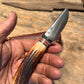 Treeman Pocket caper AEB-L Stainless 120 Year old red stag Ivory butt Cap