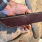 Treeman Iron Mt. Hunter 4 3/8" Blade Brass Horsehide Sambar Stag Shark Sheath