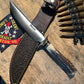 Treeman Double Skull Fighter 6 3/8" Blade NS AAA Sambar Stag Shark Sheath