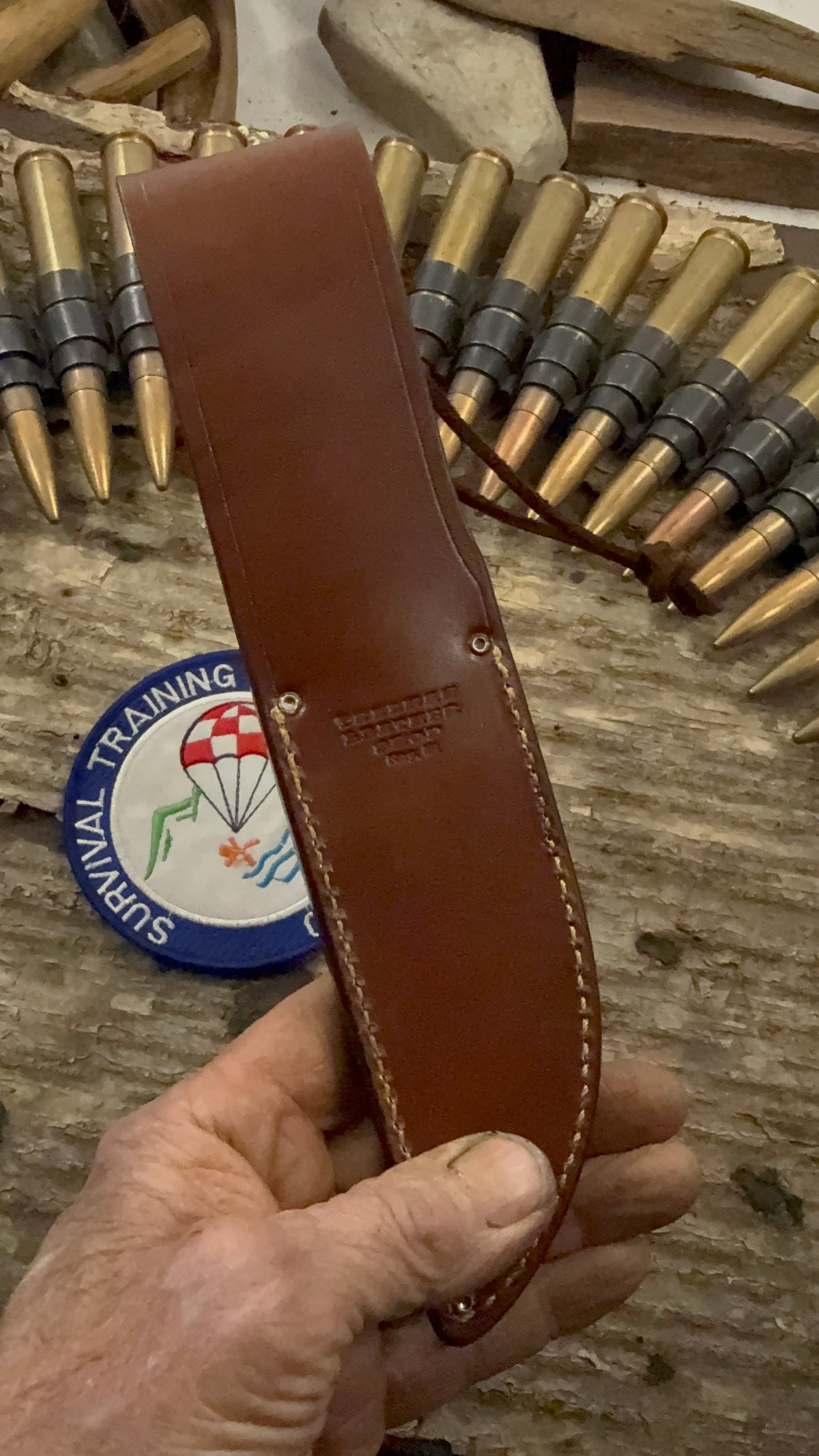 Model 1- 5"  Nickel Guard Horse hide Aluminum Butt