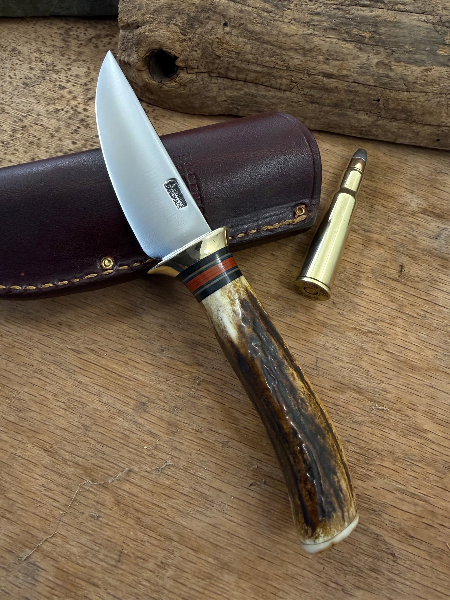 Trout Knife AEB-L Stainless Stag Mammoth Pocket Sheath