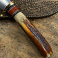 Treeman Old School 5 1/2" Deer & Trout Hunter . Brass real Red Sambar Stag Pinned Brass Butt