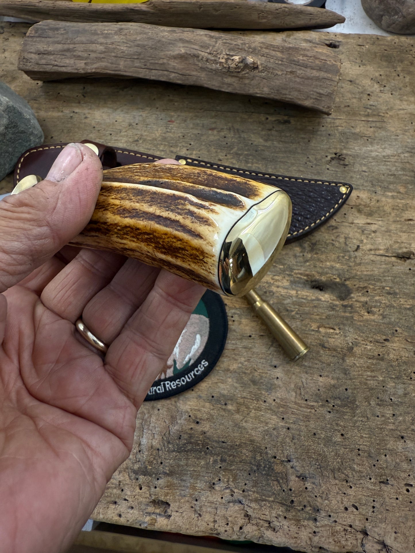 Fox River Hunter Snapping Turtle Sheath Killer Sambar Stag Carver