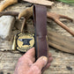 Treeman 4 1/2" Trout & Bird Nickel Horse Hide Crown Beaver Tail