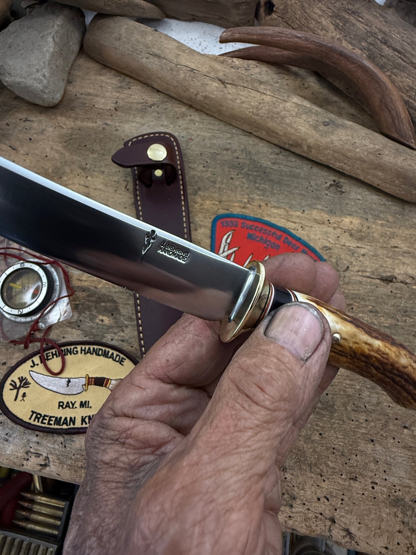Treeman 5" AEB-L Deer & Trout Sambar Satg Sheep Horn butt