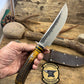 Double Skull 7" Fighter Nickel Finger Grip Sambar Stag Hammer Mark