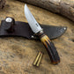 Treeman  Small Hunter with old Stag Nickel Guard pinned butt Cap Exotic sheath