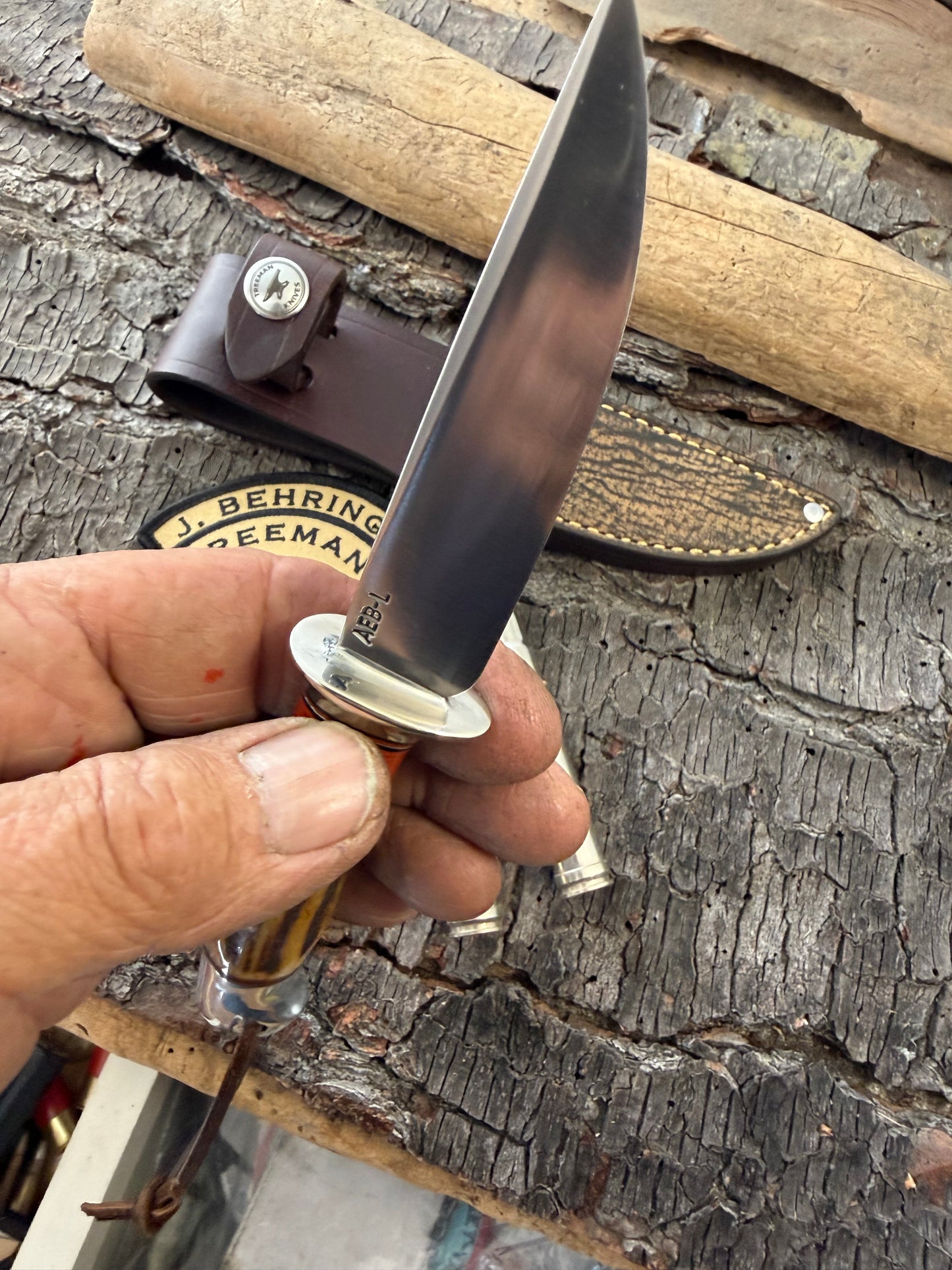 Treeman Trout Stag Aluminum AEB-L Stainless Giraffe Sheath
