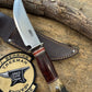 Treeman Hunter 5" AEBL Blade Nickel silver Horse Hide Crown Stag .