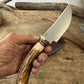 Treeman  5" Copper Harbor AEB-L Stainless Sambar Stag Mammoth Ivory Ostrich Leg Sheath