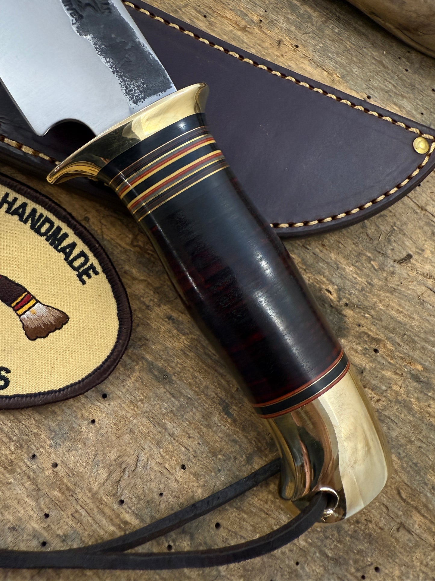 Treeman Iron Mt Hunter Hammer Mark 5" blade Horse hide Brass Crows beak Butt