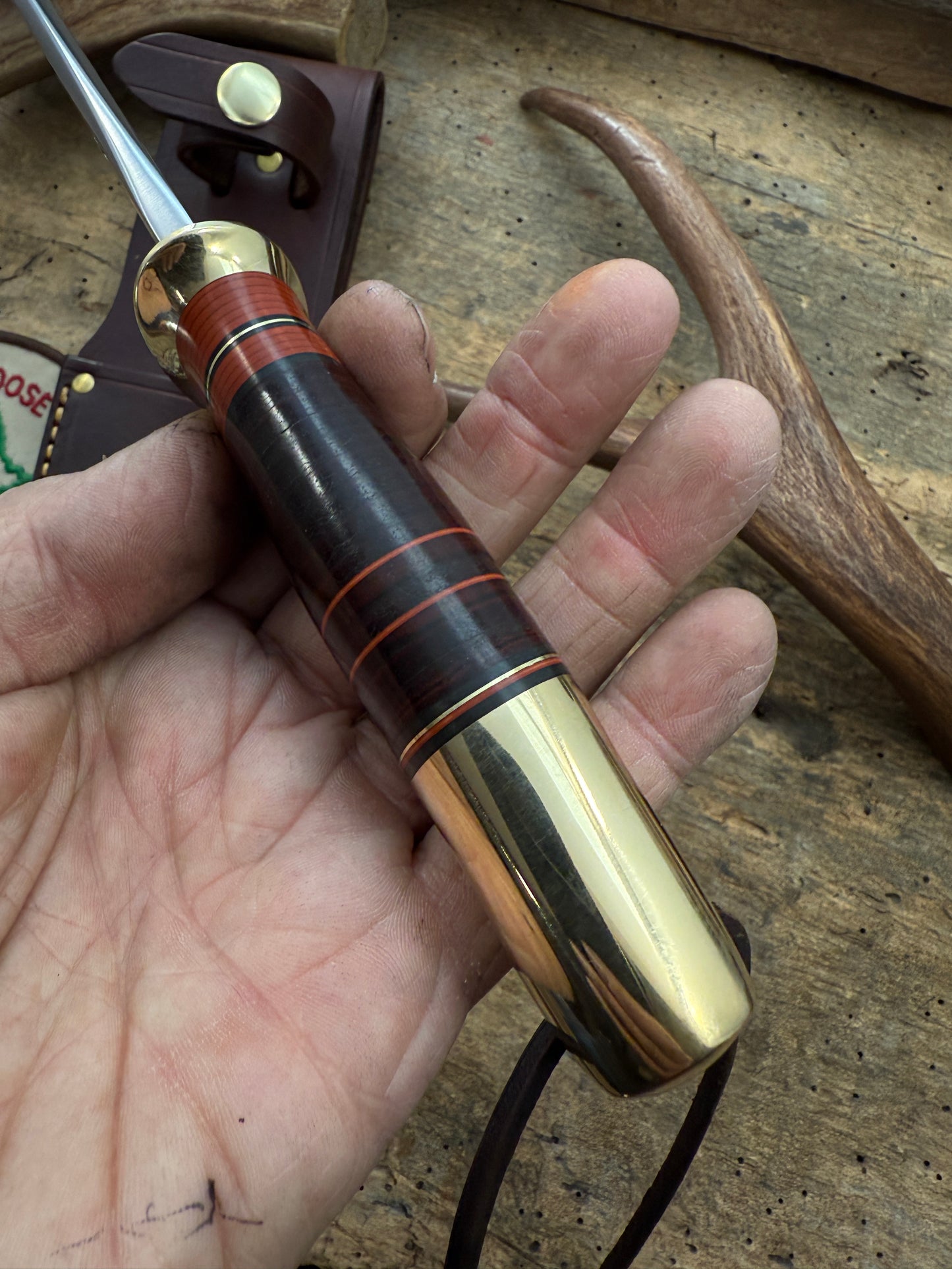 Iron Mountain Hunter DBL Brass Horse Hide Rare !