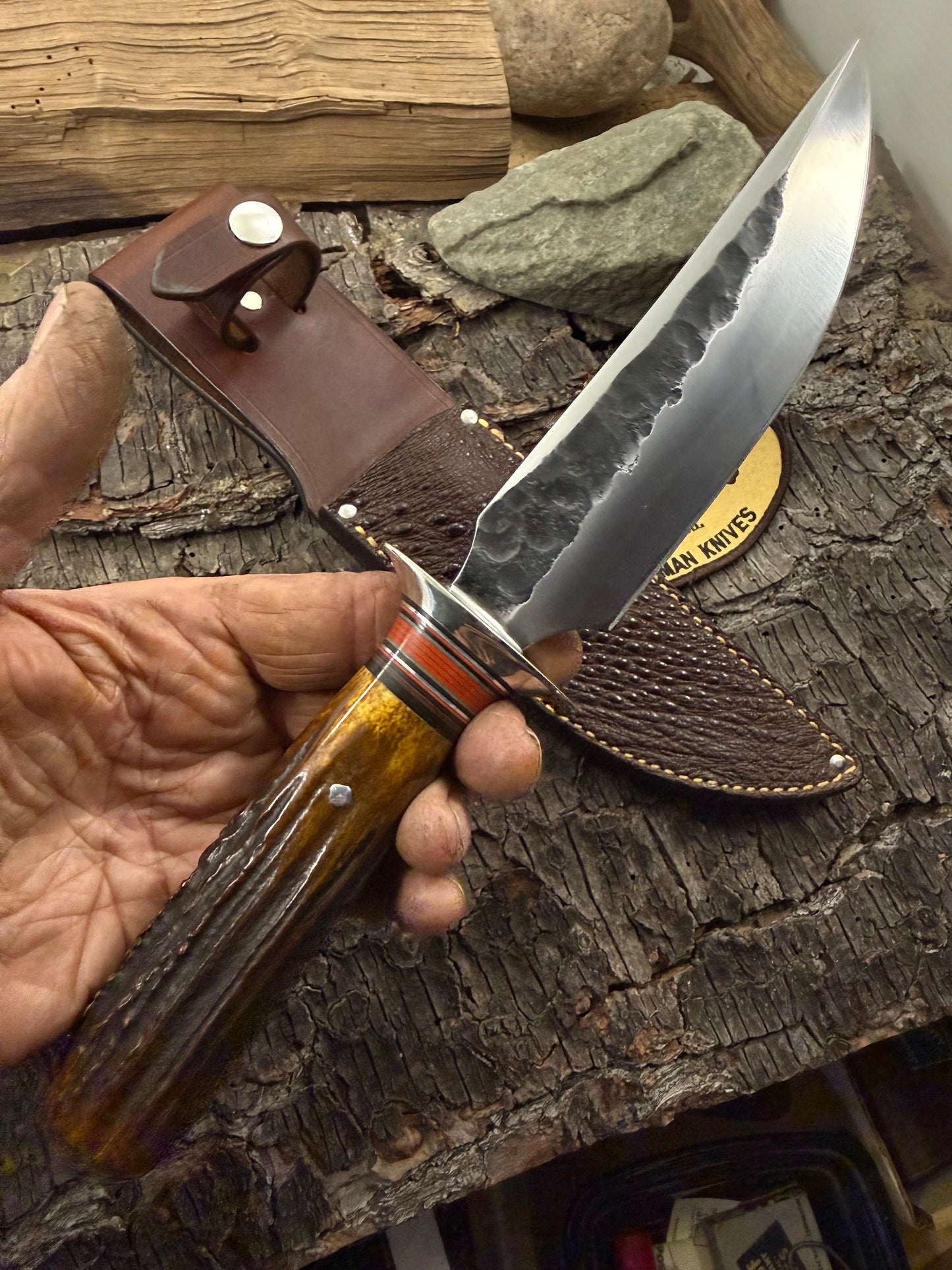 Hammer Mark Fighter 6" Heavy Duty Nickel Guard Killer Sambar Stag Snapping Turtle Sheath