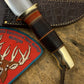 Treeman 6" old school Scagel style Hunter Horse Hide Brass crows beak Crock Sheath