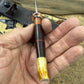 Treeman Trout Knife 3 3/8" 1095 hand forged blade horse hide crotch stag