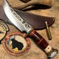 Treeman 7" Hammermark Camp Knife Horse Hide Crown stag