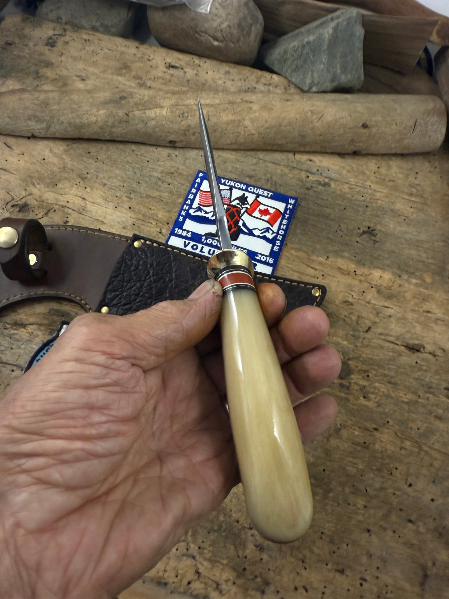 Treeman Musk Ox Semi Skinner Hammer mark Elephant Hide Sheath