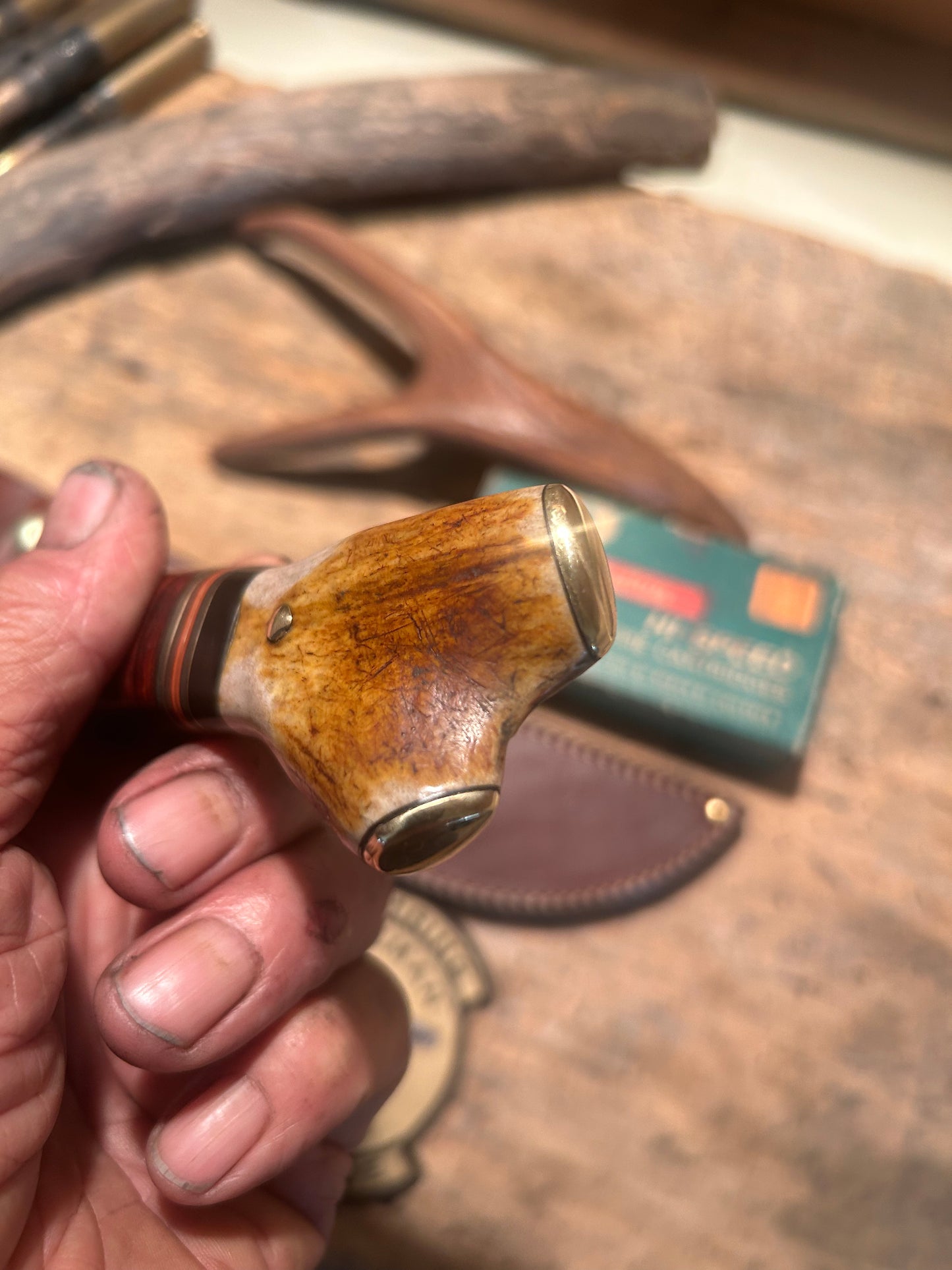 Treeman 6" Hammermark Woodcraft Hunter Brass Capped crotch Stag