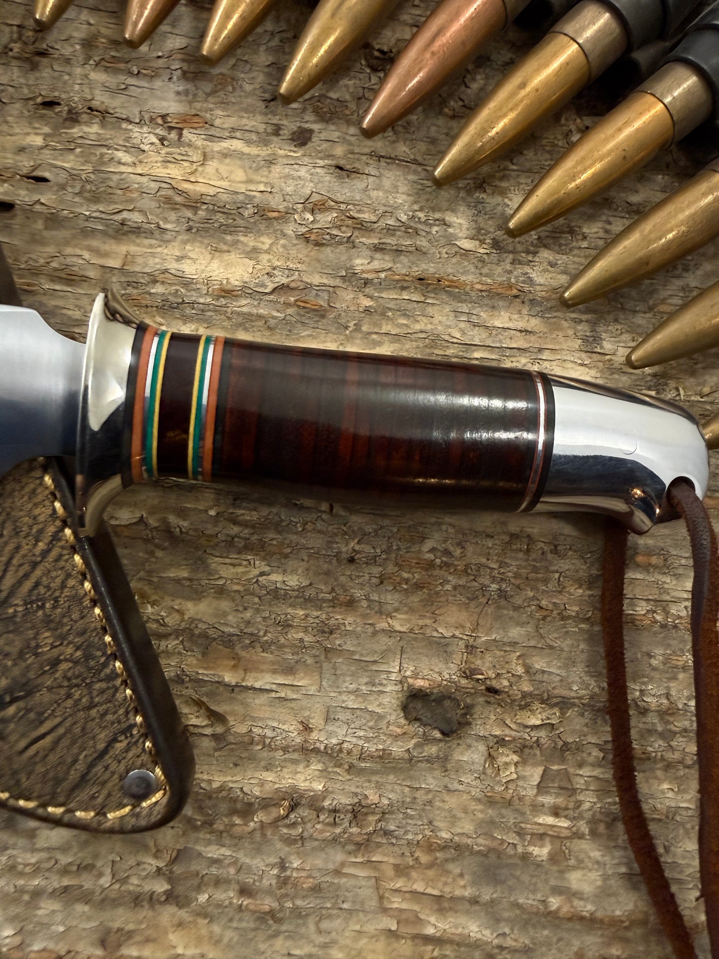 Model 1- 5"  Nickel Guard Horse hide Aluminum Butt