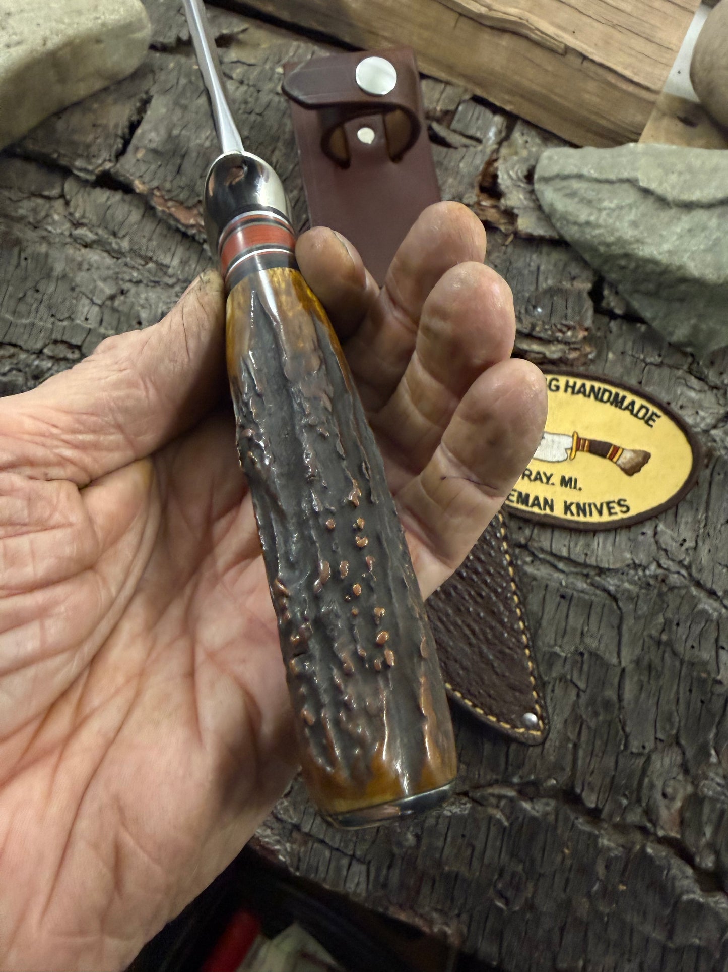 Hammer Mark Fighter 6" Heavy Duty Nickel Guard Killer Sambar Stag Snapping Turtle Sheath