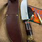 Treeman Woodcraft 6" Horse hide Crown stag Old School hunting knife