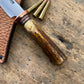Treeman Trout & Deer Knife Forged 1095 Copper Guard Sambar Stag Musk Ox Butt  Beaver Tail Sheath