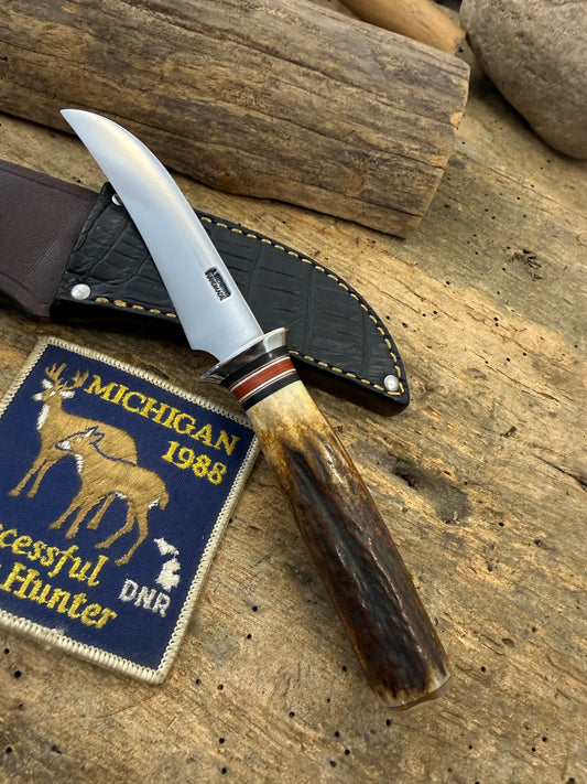 Treeman 4" Ball Cutter Cattleman Stag Crock Sheath