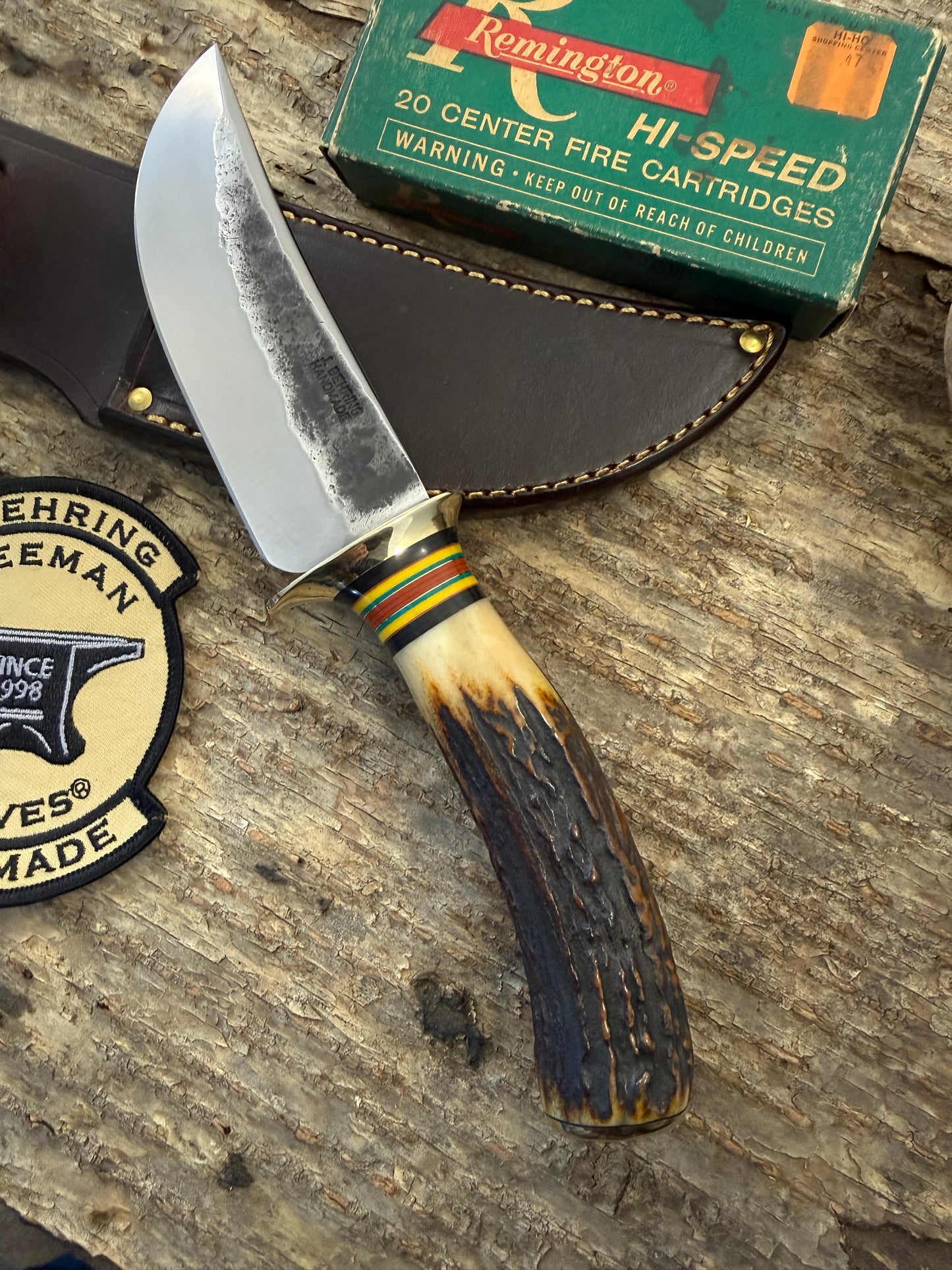 Treeman 5" Big Bay Hammermark Brass Red Sambar Stag