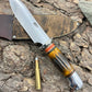 Treeman Special Hunter 6" AEB-L Stainless NS Sambar Stag Aluminum Crows beak butt. Giraffe sheath.