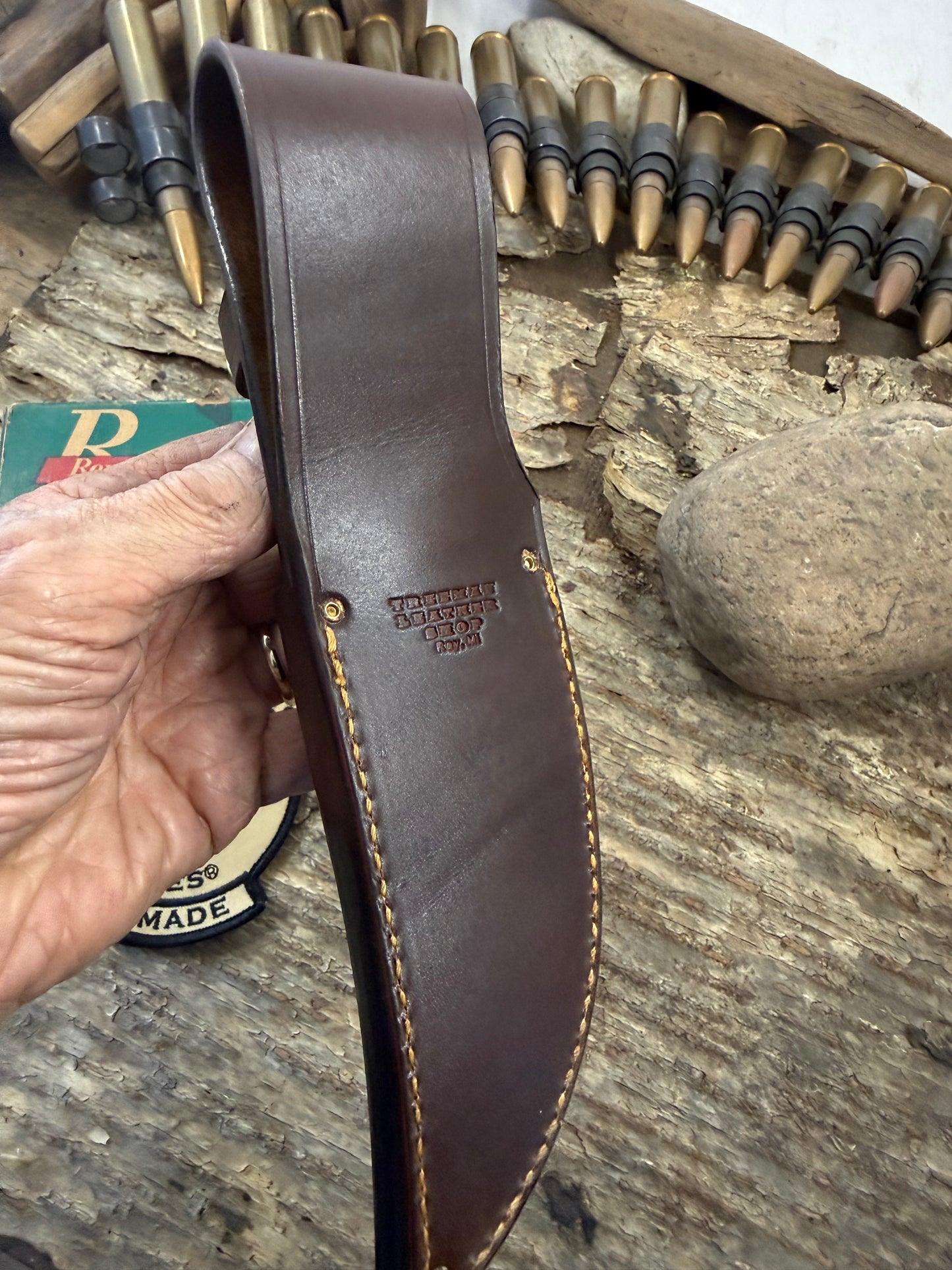 Treeman 5" Big Bay Hammermark Brass Red Sambar Stag