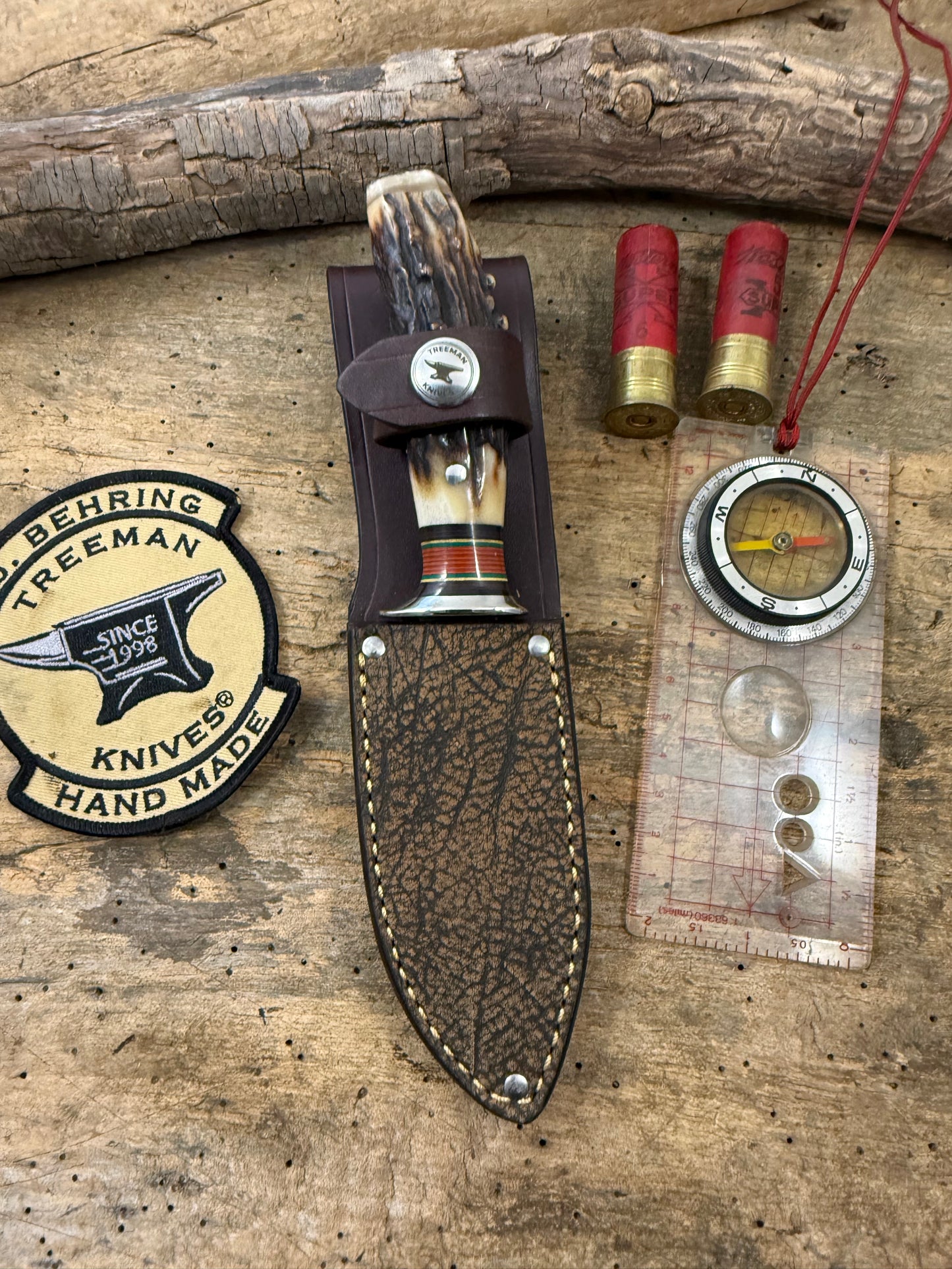 Treeman 4" Special Hunter Nickel AAA Old Stag Ox Butt Cap