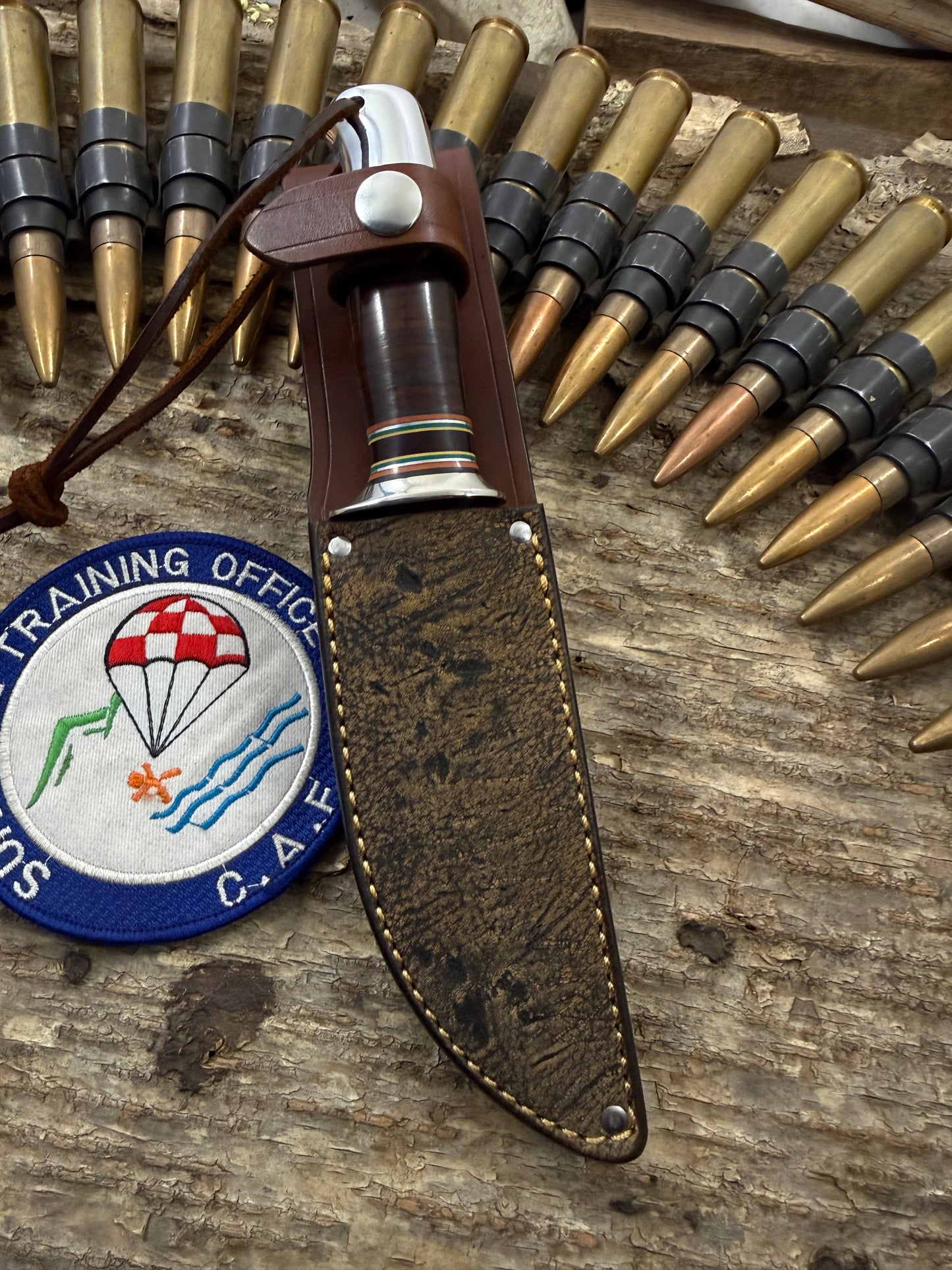 Model 1- 5"  Nickel Guard Horse hide Aluminum Butt