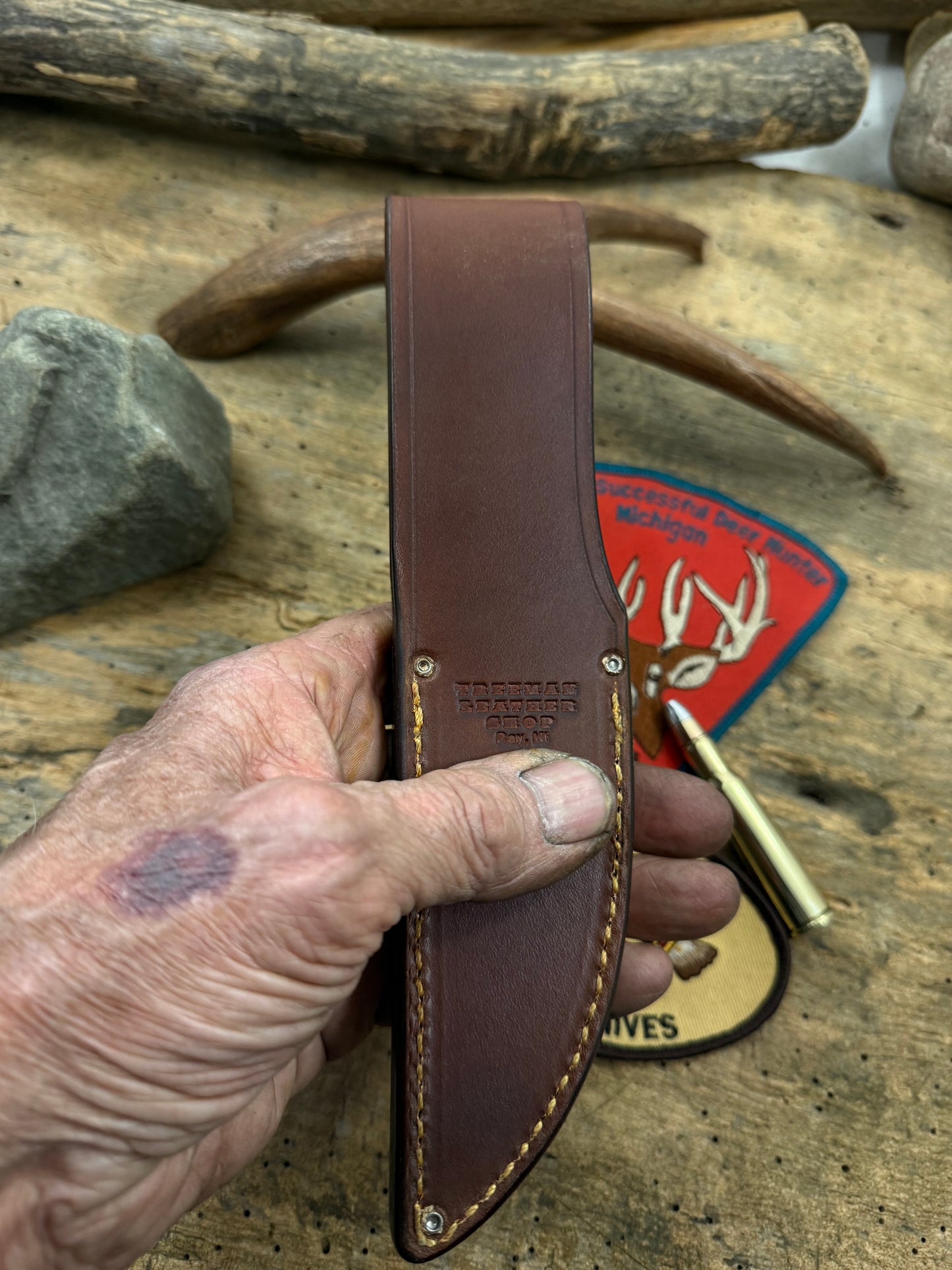Treeman Deer & Trout Copper Guard 100 plus year old stag Glow spacer Mammoth Butt cap Shark sheath