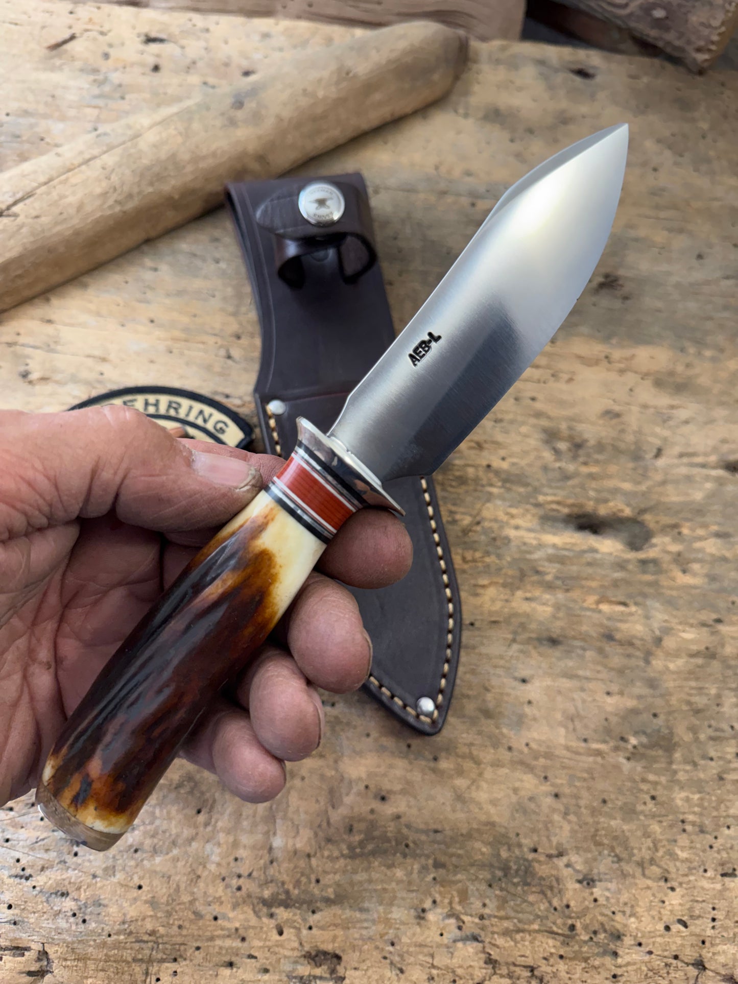 Treeman Special Hinter 4 1/4" AEB-L stainless Nickel Guard 120 Year old German Stag Ivory butt cap