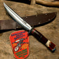 Treeman 8 1/2" Skull Fighter Model 1 Style Nickel Guard Stacked Horse hide red Stag Pinned Butt Shark Sheath