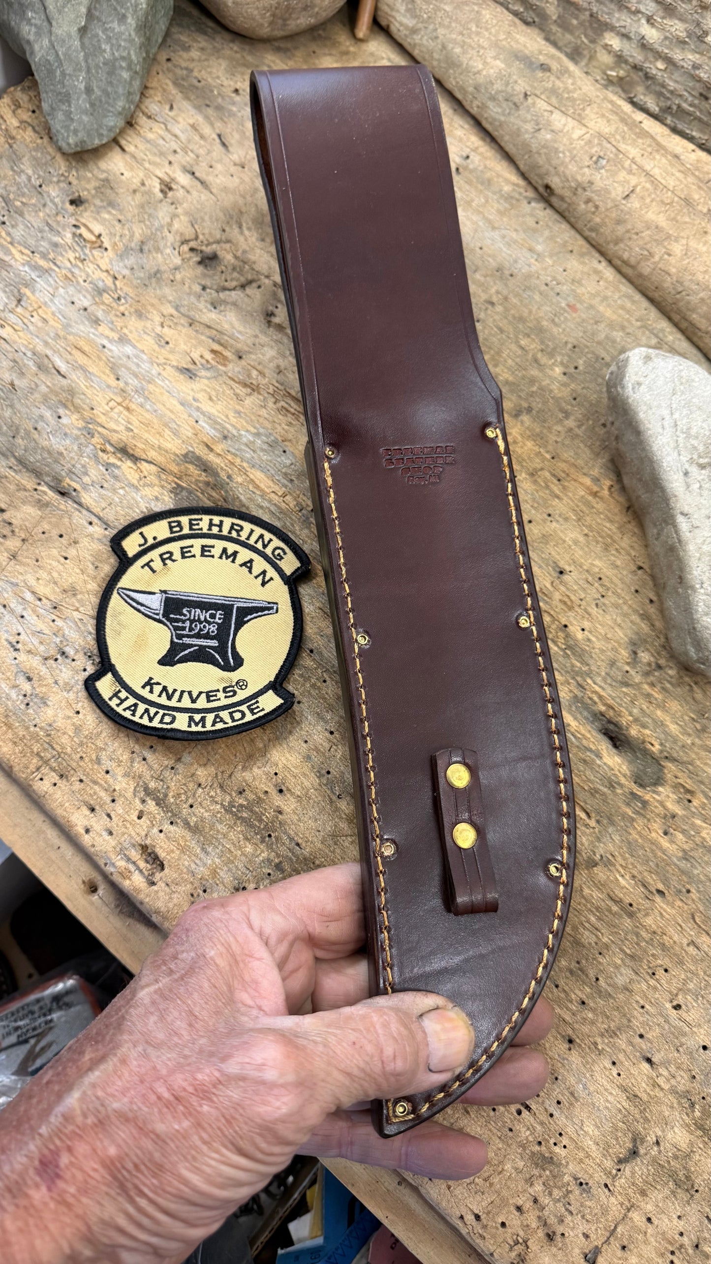 Treeman Big Fat 8"  Hammer Mark Camp Knife Crown Stag