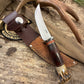 Treeman 4 1/2" Trout & Bird Nickel Horse Hide Crown Beaver Tail