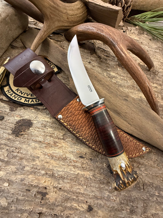 Treeman 4 1/2" Trout & Bird Nickel Horse Hide Crown Beaver Tail