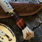Vintage Treeman Hunter Made 2004 5 1/4" O1 Forged Blade Crotch Stag Water Lily Horse Hide Sheath
