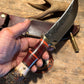 Treeman 7" Hammermark Camp Knife Horse Hide Crown stag